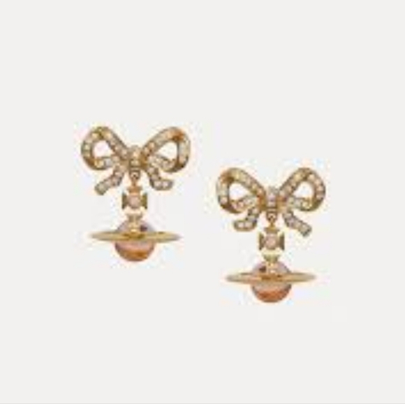 Vivienne Westwood  Gold Bow and Orb Earrings - Picture 4 of 7